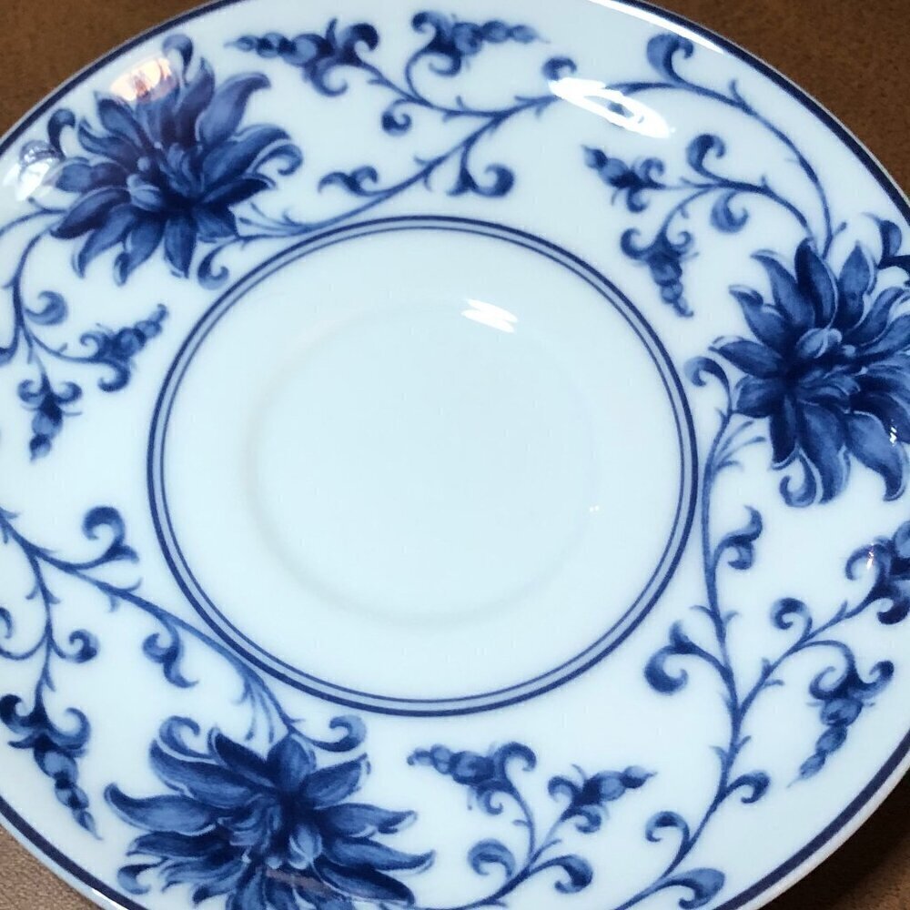 Vista Alegre Flat Demitasse Cup & Saucer Set Lapis Blue/White - Picture 10 of 13